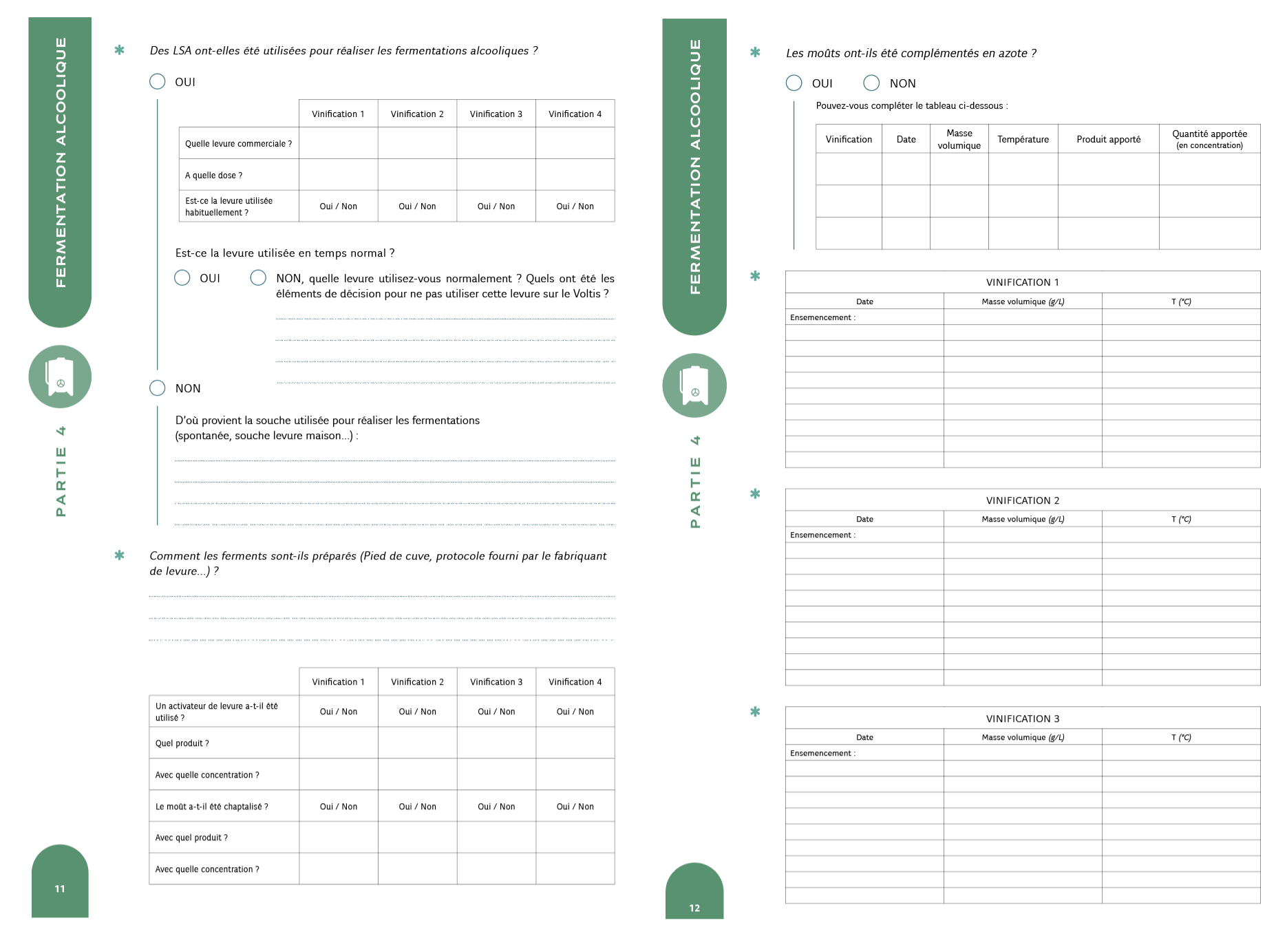 Figure 1. Capture d'écran de la partie "Fermentation alcoolique" du carnet de route.