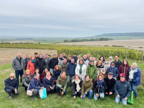Photo de l'ADEME en visite en Champagne